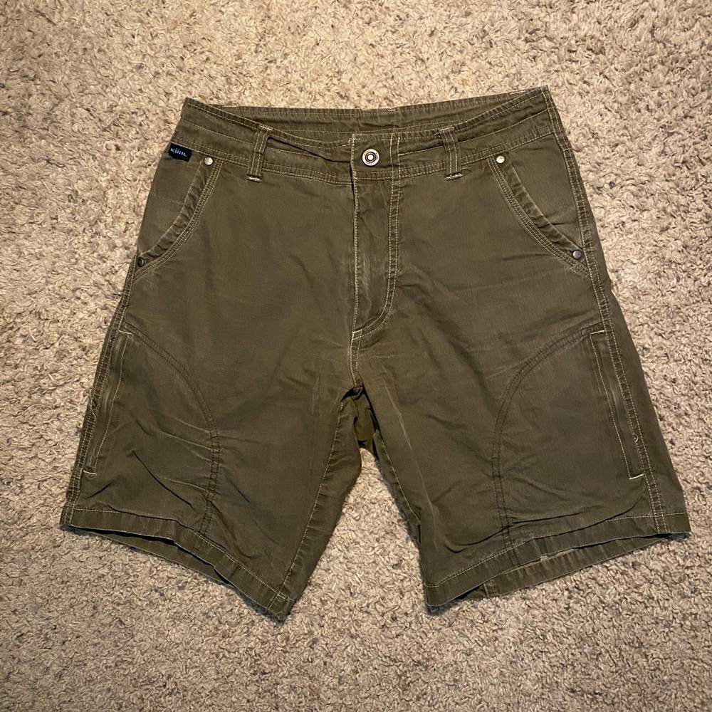 Kuhl Cargo Shorts Size 30 Green Hiking Outdoors Pockets Mens Stretch